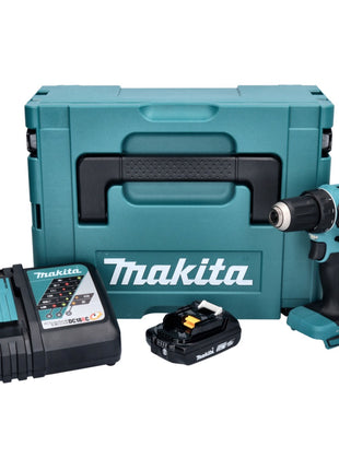 Makita DDF 485 RA1J taladro atornillador inalámbrico 18 V 50 Nm sin escobillas + 1x batería 2,0 Ah + cargador + Makpac