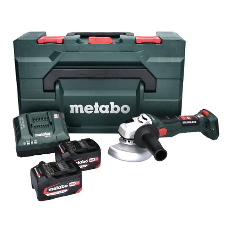 Metabo W 18 LT BL 11-125 akumulatorowa szlifierka kątowa 18 V 125 mm ( 613052510 ) bezszczotkowa + 2x akumulator 4,0 Ah + ładowarka + metaBOX