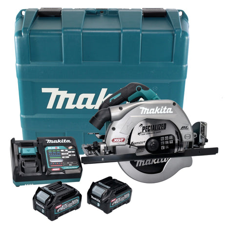 Sierra circular de mano a batería Makita HS 009 GD201 XGT 40 V máx. 235 mm sin escobillas + 2 baterías 2,5 Ah + cargador + estuche