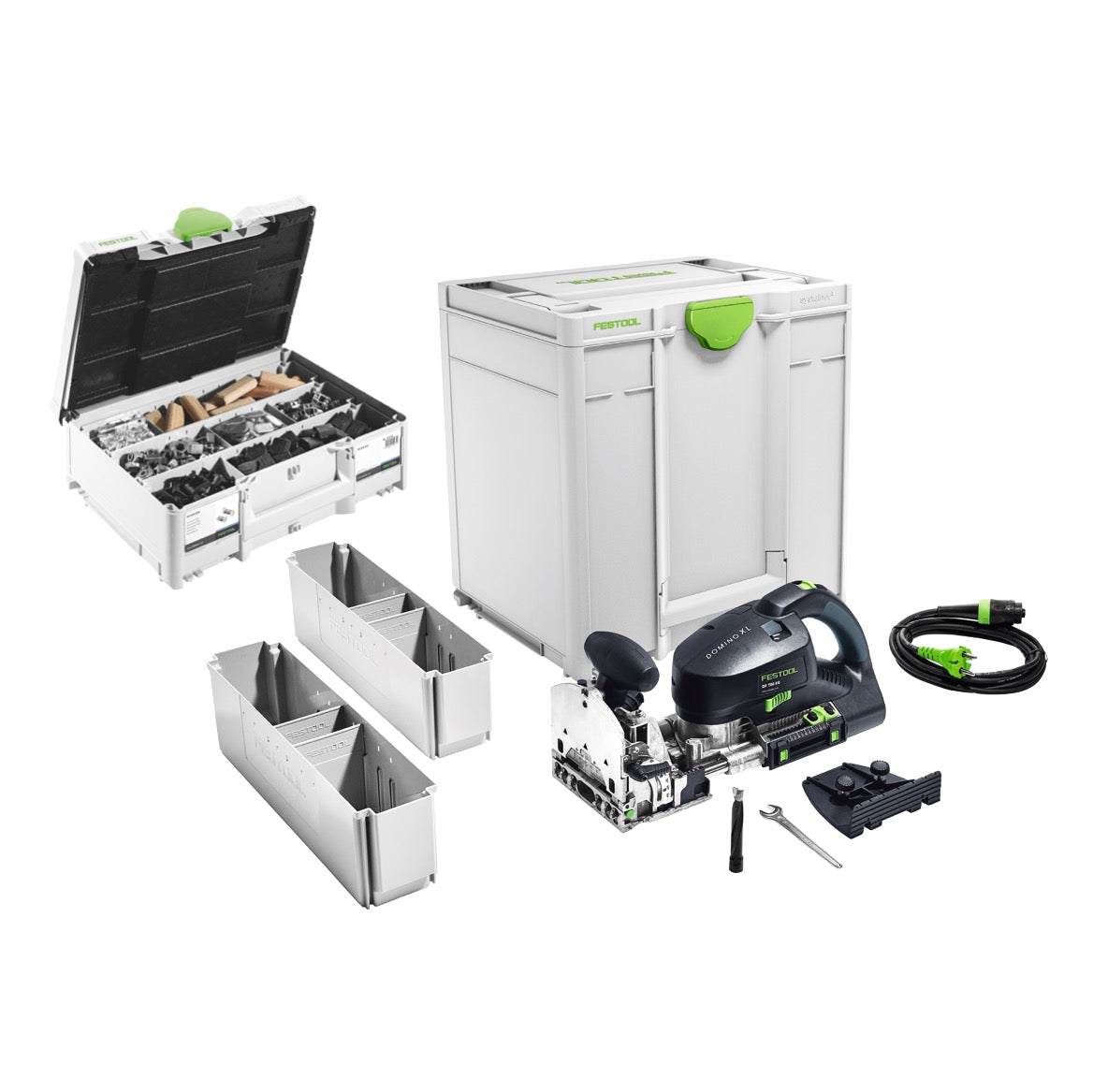 Festool DOMINO XL DF 700 EQ-Plus canteadora 720 W + Festool SV-SYS D14 surtido de conectores dominó + Systainer