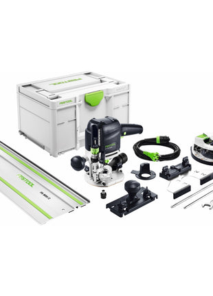 Festool OF 1010 REBQ-Set+Box Oberfräse 1010 W 55 mm Hub ( 577186 ) + 10 tlg. Fräser Set + Führungsschiene + Systainer - Toolbrothers