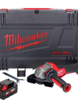 Amoladora angular a batería Milwaukee M18 FSAGV115XPDB-601X 18 V 115 mm sin escobillas + 1x batería 6,0 Ah + caja HD - sin cargador