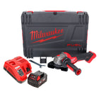 Amoladora angular a batería Milwaukee M18 FSAGV115XPDB-601X 18 V 115 mm sin escobillas + 1x batería 6,0 Ah + cargador + caja HD