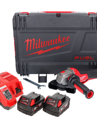 Meuleuse d'angle sur batterie Milwaukee M18 FSAGV115XPDB-602X 18 V 115 mm sans balais + 2x batteries 6,0 Ah + chargeur + boîtier HD