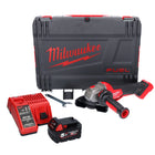 Amoladora angular a batería Milwaukee M18 FSAGV115XPDB-501X 18 V 115 mm sin escobillas + 1x batería 5,0 Ah + cargador + caja HD