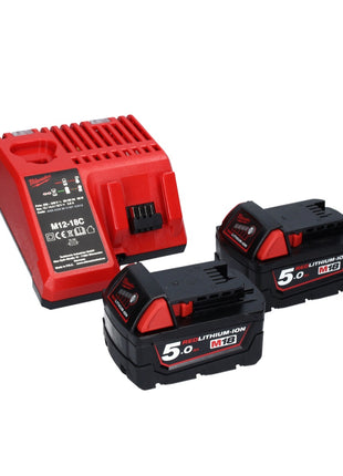 Milwaukee M18 FSAGV115XPDB-502X Meuleuse d'angle sans fil 115mm Brushless 18V + 2x Batteries 5,0Ah + Chargeur + Coffret HD Box