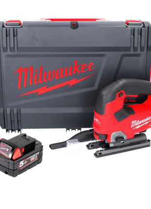 Milwaukee M18 FJS-501X Scie sauteuse sans fil 18 V moyeu 25 mm brushless + 1x Batterie 5.0 Ah + Boîtier HD - sans chargeur