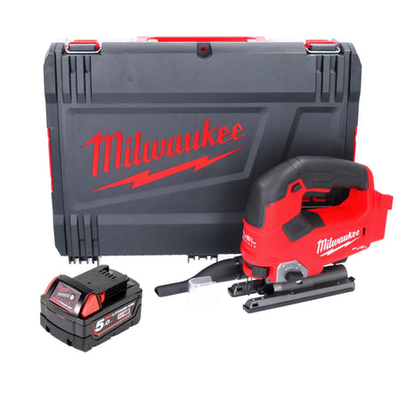 Milwaukee M18 FJS-501X Scie sauteuse sans fil 18 V moyeu 25 mm brushless + 1x Batterie 5.0 Ah + Boîtier HD - sans chargeur