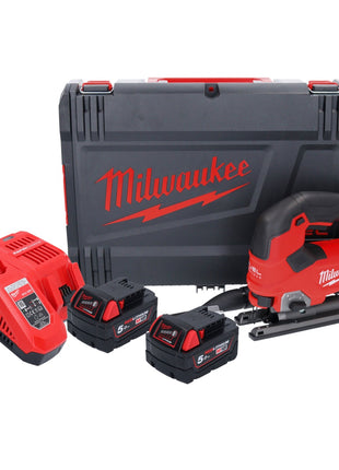 Sierra de calar a batería Milwaukee M18 FJS-502X 18 V 25 mm carrera sin escobillas (4933464727) + 2x baterías 5,0 Ah + cargador + caja HD