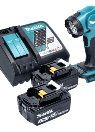 Makita DEADML 815 RF LED akumulatorowa lampa ręczna 14,4 - 18 V 160 lm + 2x akumulator 3,0 Ah + ładowarka