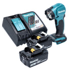 Makita DEADML 815 RF LED akumulatorowa lampa ręczna 14,4 - 18 V 160 lm + 2x akumulator 3,0 Ah + ładowarka