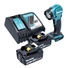 Makita DEADML 815 RT Lámpara de mano LED sin cable 14,4 - 18 V 160 lm + 2x batería recargable 5,0 Ah + cargador