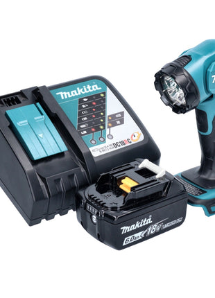 Makita DEADML 815 RG1 LED Akku Handleuchte 14,4 - 18 V 160 lm + 1x Akku 6,0 Ah + Ladegerät