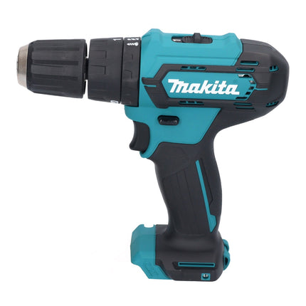 Taladro de percusión a batería Makita HP 333 DSAX1 12 V 30 Nm + 2x batería recargable 2,0 Ah + cargador + juego de brocas y puntas de 74 piezas + maletín