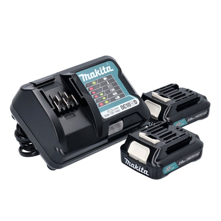 Makita DF 333 DWAP2 taladro atornillador inalámbrico 12 V 30 Nm rosa + 2x baterías 2,0 Ah + cargador + set de accesorios + estuche
