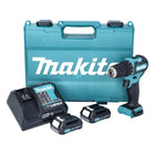 Makita DF 332 DSAE akumulatorowa wiertarko-wkrętarka 12 V 35 Nm bezszczotkowa + 2x akumulator 10,8 V 2,0 Ah + ładowarka + walizka