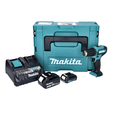 Makita DF 333 DNX12 Perceuse-visseuse sans fil 12 V 30 Nm + 1x Batterie 2,0 Ah + 1x Batterie 18 V 5,0 Ah + Chargeur + Coffret Makpac