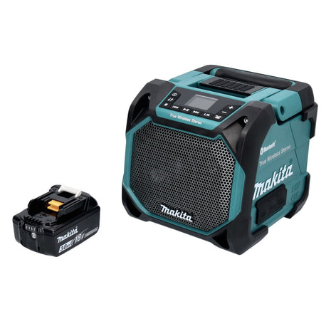 Makita DMR 203 F1 Altavoz Bluetooth 12 V 18 V IP64 + 1x batería 3,0 Ah - sin cargador