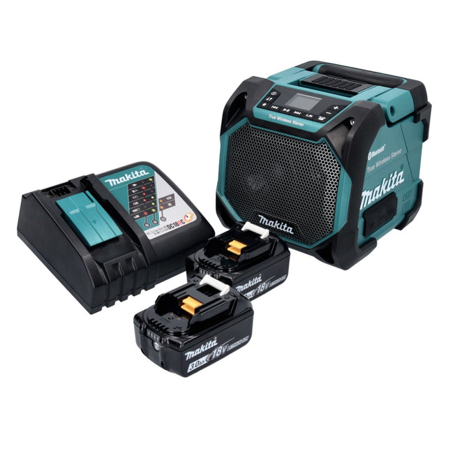 Makita DMR 203 RF Altavoz Bluetooth 12 V 18 V IP64 + 2x batería recargable 3,0 Ah + cargador