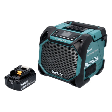 Makita DMR 203 M1 Altavoz Bluetooth 12 V 18 V IP64 + 1x batería 4,0 Ah - sin cargador