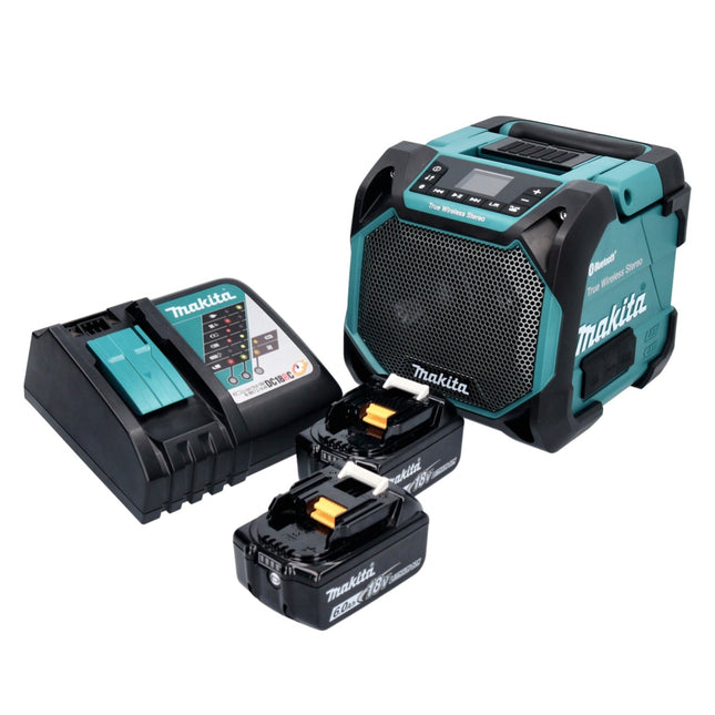 Makita DMR 203 RG Bluetooth Speaker 12 V 18 V IP64 + 2x battery 6,0 Ah + charger