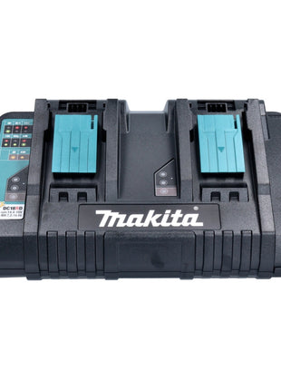 Kit de fuente de alimentación Makita 18 V con 4 baterías BL 1820 B 2.0 Ah (4x 197254-9) + cargador rápido doble DC 18 RD (196933-6)