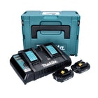 Makita Power Source Kit 18 V con 2x BL 1820 B 2.0 Ah batería ( 2x 197254-9 ) + DC 18 RD doble cargador rápido ( 196933-6 ) + Makpac