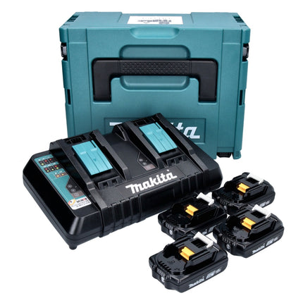 Makita Power Source Kit 18 V with 4x BL 1820 B 2.0 Ah battery ( 4x 197254-9 ) + DC 18 RD double quick charger ( 196933-6 ) + Makpac