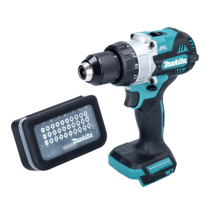 Taladro percutor inalámbrico Makita DHP 486 Z 18 V 130 Nm sin escobillas + juego de puntas 31 piezas (D-30667)