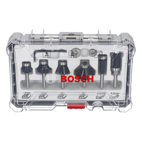 Bosch Edge and Edge Set Fraises pour bordures, tige de 6 mm (2607017468) - 6 pièces