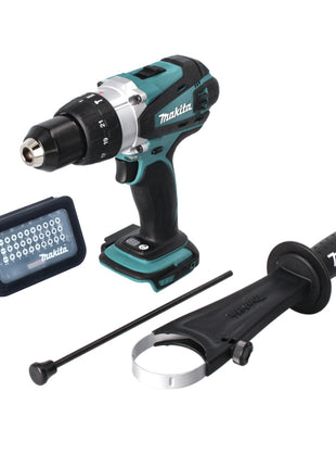 Taladro percutor inalámbrico Makita DHP 458 Z 18 V 91 Nm + juego de puntas 31 piezas (D-30667)