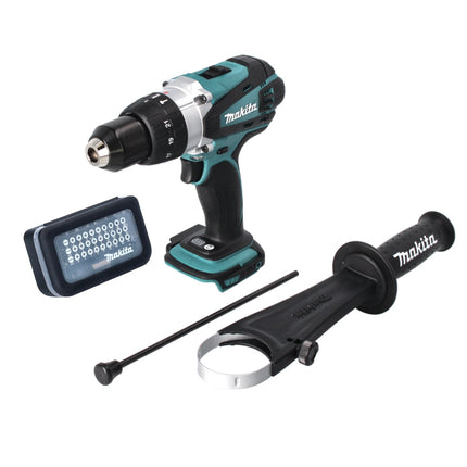 Taladro atornillador a batería Makita DHP 458 Z 91Nm 18V + juego de brocas de 31 piezas (D-30667)