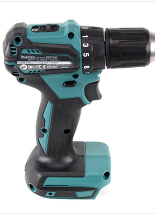 Taladro inalámbrico Makita DDF 483 Z 18 V 40 Nm sin escobillas + juego de puntas 31 piezas (D-30667)