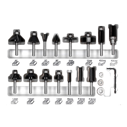 Fresadora multifuncional inalámbrica Makita DRT 50 Z 18 V sin escobillas + juego de fresas de 15 piezas - sin batería, sin cargador