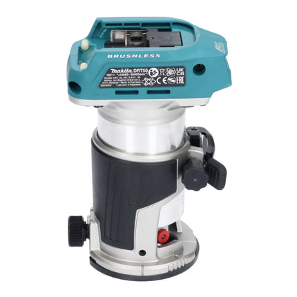 Fresadora multifuncional inalámbrica Makita DRT 50 Z 18 V sin escobillas + juego de fresas de 15 piezas - sin batería, sin cargador