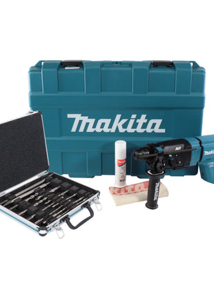 Martillo combinado a batería Makita HR 007 GZ01 40 V máx. 3,0 J SDS plus XGT + juego de taladro y cincel de 13 piezas + maletín - sin batería, sin cargador