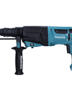 Makita HR 2630 TJ martillo combinado 800 W 2,4 J SDS Plus + portabrocas sin llave + juego de taladro y cincel de 13 piezas + Makpac