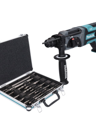 Taladro percutor inalámbrico Makita DHR 241 Z 18 V 2,0 J SDS plus + juego de taladro y cincel de 13 piezas - sin batería, sin cargador