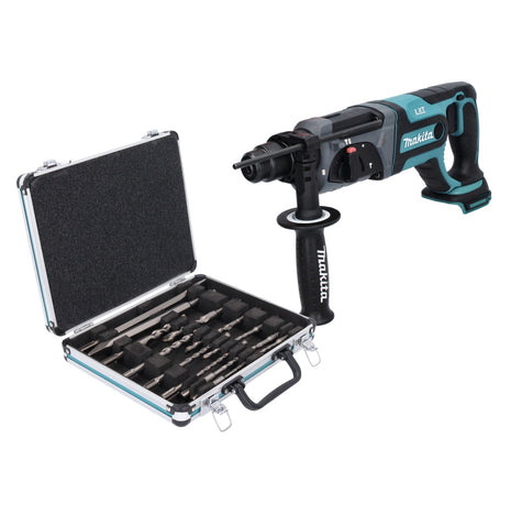 Makita DHR 241 Z Akku Bohrhammer 18 V 2,0 J SDS plus + 13 tlg. Bohrer und Meißel Set - ohne Akku, ohne Ladegerät