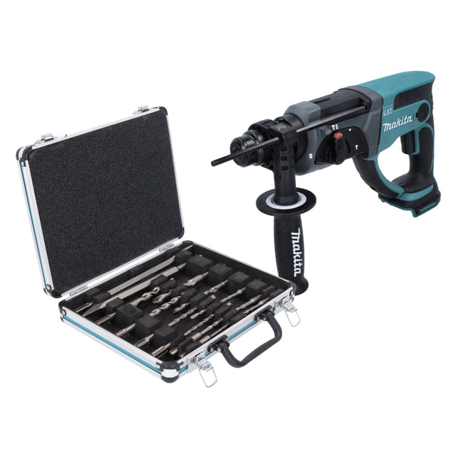 Makita DHR 202 Z Cordless Rotary Hammer 2.0J 18V SDS Plus + Drill and Chisel Set 13 pcs. - without battery, without charger