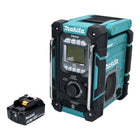 Makita DMR 301 T1 akumulatorowe radio budowlane 12 V maks. - 18 V DAB / DAB+ / Bluetooth + 1x akumulator 5,0 Ah - bez ładowarki