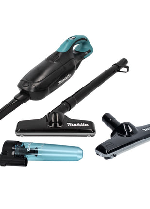 Aspirador inalámbrico Makita DCL 182 ZB 18 V negro + accesorio separador ciclónico + boquilla para suelos de alfombras - sin batería, sin cargador