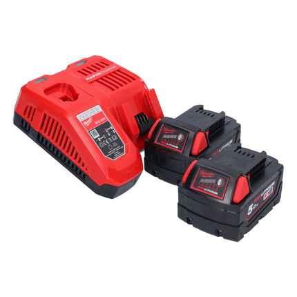 Milwaukee M18 FSAGV115XPDB-502 Cordless Angle Grinder 115mm Brushless 18V + 2x Batteries 5.0Ah + Charger