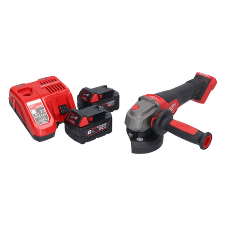 Amoladora angular a batería Milwaukee M18 FSAGV115XPDB-602 18 V 115 mm sin escobillas + 2x baterías 6,0 Ah + cargador