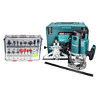 Makita RP 2303 FCXJ Défonceuse 2100 watt 70 mm stroke + stop + 15 pcs. tool set jeu de fraises + Makpac