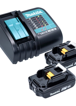 Taladro percutor inalámbrico Makita DHP 480 SA2X5 18 V 54 Nm + 2x baterías 2,0 Ah + cargador + set de accesorios 101 piezas + estuche