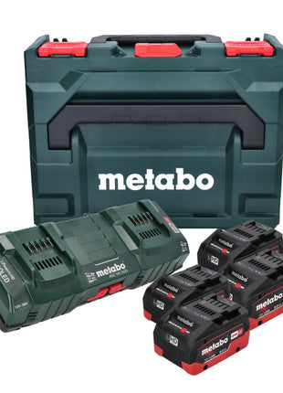 Metabo Basis Set 4x Li-Power Akkupack 18 V 8,0 Ah CAS Li-Ion Akku ( 685135000 ) + DUO Doppel Ladegerät ASC 145 + metaBOX - Toolbrothers