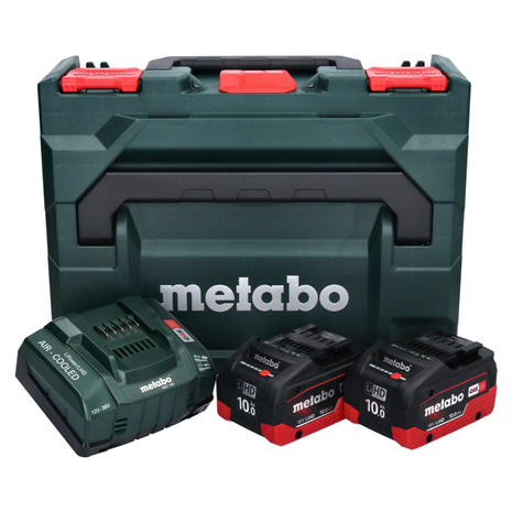 Kit de base Metabo 2x batterie Li-Power 18 V 10,0 Ah CAS batterie Li-Ion (685142590) + chargeur ASC 145 + métaBOX