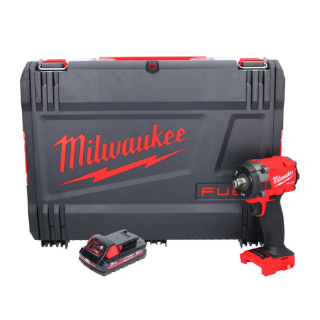 Llave de impacto inalámbrica Milwaukee M18 FIW2F12-301X 18 V 339 Nm 1/2" sin escobillas + 1x batería 3,0 Ah + caja HD - sin cargador