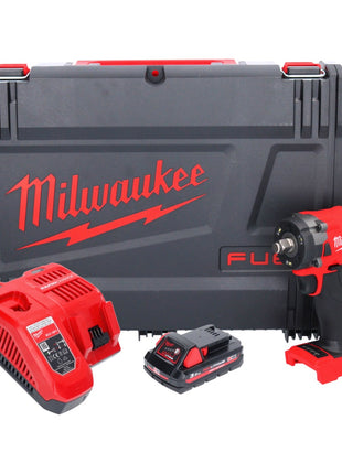 Llave de impacto a batería Milwaukee M18 FIW2F12-301X 18 V 339 Nm 1/2" sin escobillas + 1x batería 3,0 Ah + cargador + caja HD